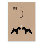 Lakeland Terrier Silhouetten Hochzeit Empfang Tischnummer (Rückseite)