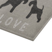 Lakeland Terrier Silhouetten Liebe Schneidebrett (Ecke)