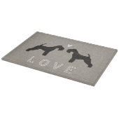 Lakeland Terrier Silhouetten Liebe Schneidebrett (Ecke)