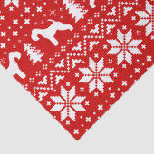 Lakeland Terrier Silhouetten Weihnachtsmuster Red Seidenpapier (Detail)
