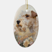 Lakeland-Terrier unter Rosen Keramikornament (Rechts)