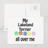 Lakeland Terrier Walks Design Postkarte (Vorne/Hinten)