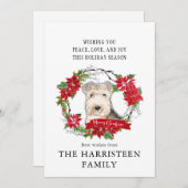 Lakeland Terrier Watercolor Poinsettia Weihnachten (Vorne/Hinten)