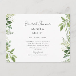 Laken & Simple Foliage White Brautparty Postkarte