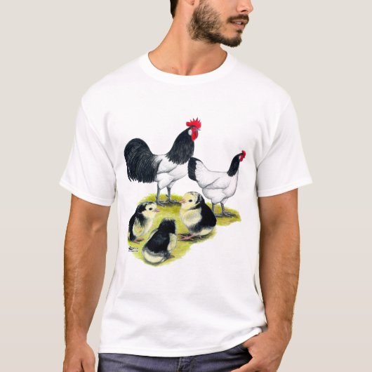 Lakenvelder Huhn-Familie T-Shirt (Vorderseite)