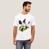 Lakenvelder Huhn-Familie T-Shirt (Vorne ganz)