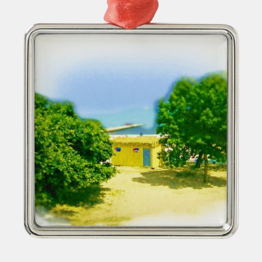 Lakeshores des Chicago Beach Silbernes Ornament (Vorne)