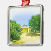 Lakeshores des Chicago Beach Silbernes Ornament (Links)