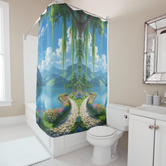 Lakeside Bloom - Duschseife mit jedem Schlag Duschvorhang (Beispiel)