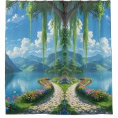 Lakeside Bloom - Duschseife mit jedem Schlag Duschvorhang (Vorderseite)