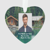 Lakeside Cabin Dating Foto Custom Ornament (Rückseite)
