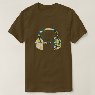 Lakeside Camo Muster Kopfhörer T-Shirt