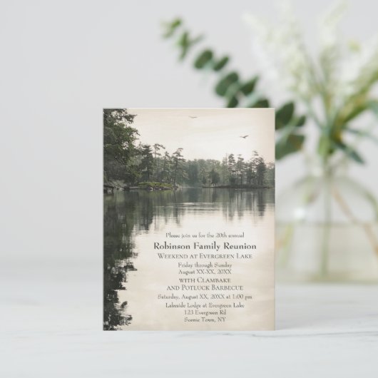 Lakeside Camping Family Wiedersehen Jamboree Barbe Einladung (Stehend Vorderseite)