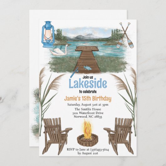 Lakeside Celebration Einladung (Vorne/Hinten)