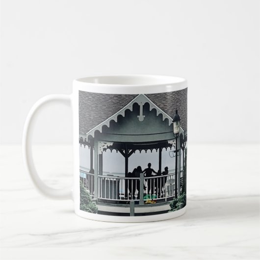 Lakeside Chautauqua Yoga Silhouette Print Kaffeetasse (Links)