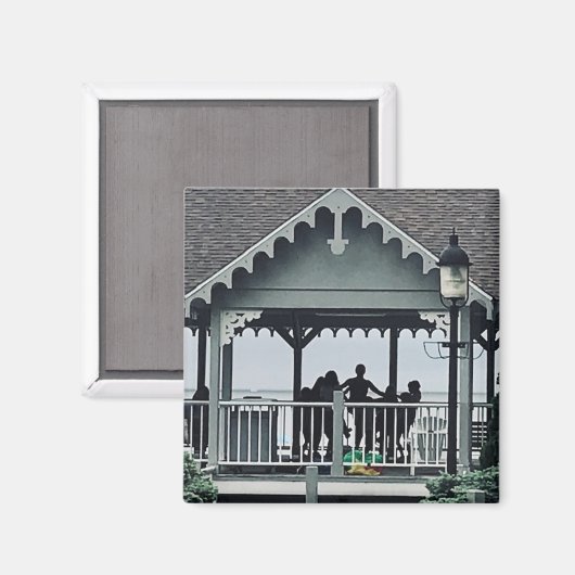 Lakeside Chautauqua Yoga Silhouette Print Magnet (Vorderseite/Rückseite)