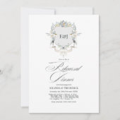 Lakeside Monogram Laurel Crest Probedinner Einladung (Vorderseite)