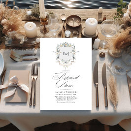 Lakeside Monogram Laurel Wappen Probe Dinner Einladung