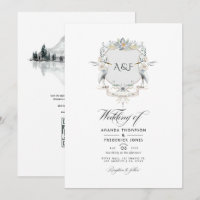 Lakeside Monogram Laurel Wappen Wedding