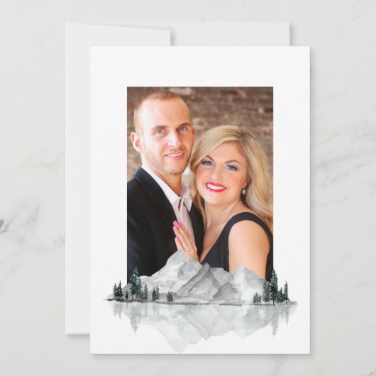 Lakeside Monogram Wappen Wedding Foto Save The Date (Rückseite)