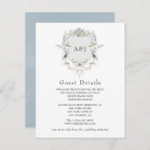 Lakeside Monogram Wappen Wedding Guest Details Begleitkarte (Vorne/Hinten)