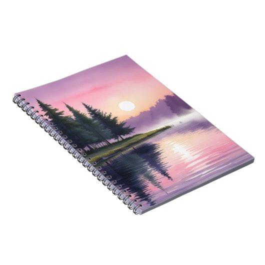 Lakeside Morning Mist Notebook Notizblock (Rechte Seite)