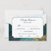 Lakeside Mountain Valley Wedding RSVP Card Karte (Vorderseite)