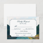 Lakeside Mountain Valley Wedding RSVP Card Karte (Vorne/Hinten)
