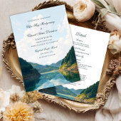 Lakeside Mountain Wedding Details Card Begleitkarte