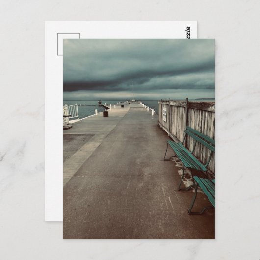 Lakeside Pier Fotografie Postkarte (Vorne/Hinten)
