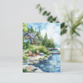 Lakeside Retreat Postkarte (Stehend Vorderseite)
