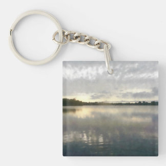 Lakeside Sunset Watercolor Keychain Schlüsselanhänger