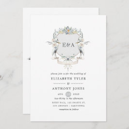 Lakeside Wedding Monogram Wappen Einladung