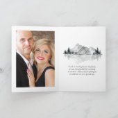 Lakeside Wedding Monogram Wappen Foto Dankeskarte (Innenseite)