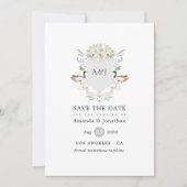 Lakeside Wedding Monogram Wappen Save The Date (Vorderseite)