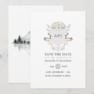 Lakeside Wedding Monogram Wappen Save The Date