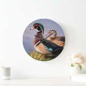 Lakeside, Wood Duck Große Wanduhr (Zuhause)