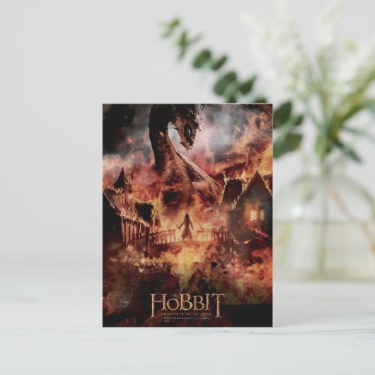 Laketown Ablaze mit SMAUG™ & BARD THE BOWMAN™ Postkarte (Stehend Vorderseite)