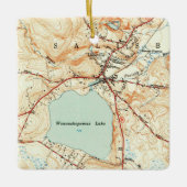 Lakeville CT Vintag Karte Keramikornament (Vorderseite)