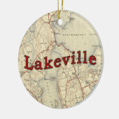 Lakeville Massachusetts alte Karte Keramik Ornament (Links)