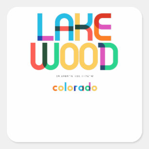 Lakewood Colorado Mitte Jahrhundert, Pop Art, Quadratischer Aufkleber