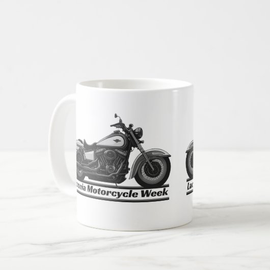 Lakonia Motorrad Week Black and White Biker Cool Kaffeetasse (Vorderseite Links)