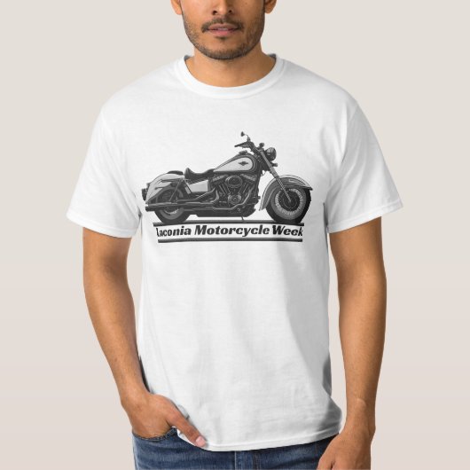 Lakonia Motorrad Week Black and White Biker Cool T-Shirt (Vorderseite)
