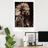 Lakota Chieftain Art & Native American Gedicht Poster (Heimbüro)