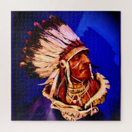 "Lakota-Häuptling" Original-Kunstpuzzle Puzzle