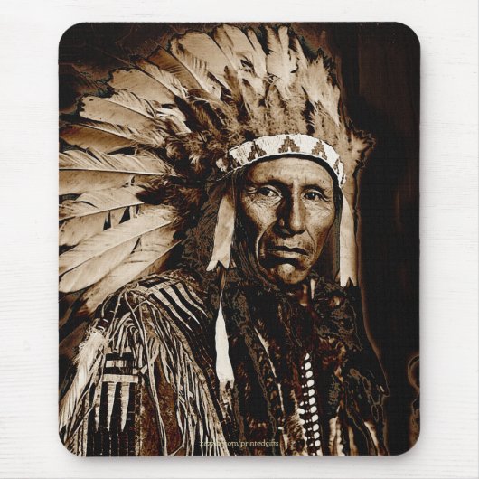 Lakota Historic Native American Chief Eagle Dog Mousepad (Vorne)