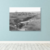 Lakota Indian Camp im Weißen Tal Leinwanddruck (Insitu (Holzboden))