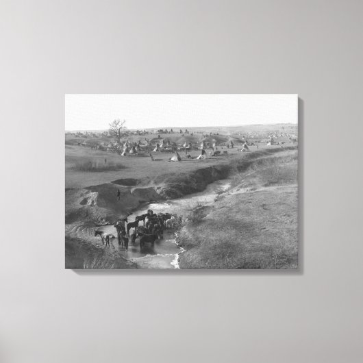 Lakota Indian Camp im Weißen Tal Leinwanddruck (Vorderseite)