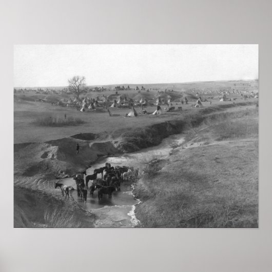 Lakota Indian Camp im Weißen Tal Poster (Vorne)