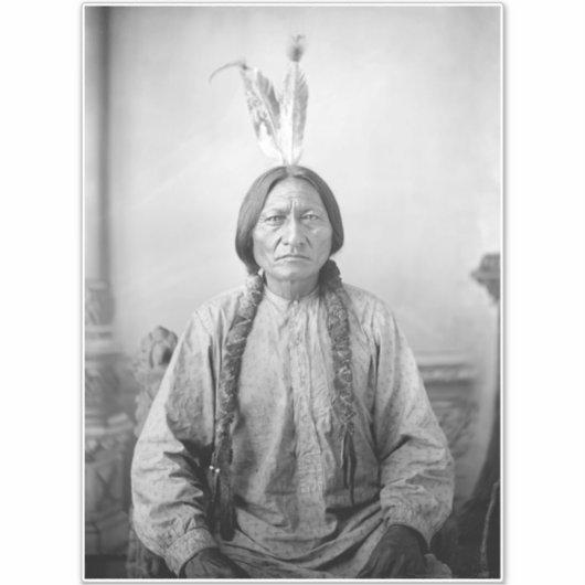Lakota Leader sitzt Bull Native Amerikanische Urei Aufkleber (Vorderseite)